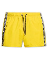 Emporio Armani Swimming Shorts With Logo - Yellow
