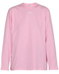 MSGM - Logo Printed Long-Sleeved T-Shirt - Lyst