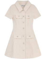 Self-Portrait - Collared Denim Mini Dress - Lyst