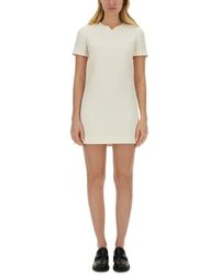 Valentino - Crepe Couture Logo Plaque Short-sleeved Dress - Lyst
