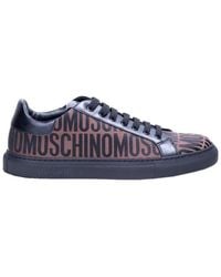 Moschino - Lace-up All-over Jacquard Sneakers - Lyst