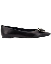 Ferragamo - New Vara Bow-Detailed Ballet Flats - Lyst