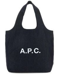 A.P.C. - Logo Printed Large Tote Bag - Lyst