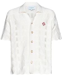 Casablancabrand - Short-sleeved Crochet Knitted Shirt - Lyst