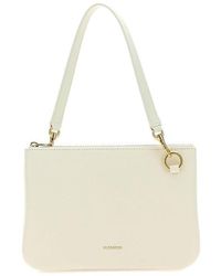 Jil Sander - Logo Embossed Medium Shoulder Bag - Lyst