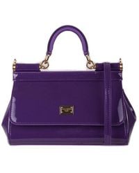 Dolce & Gabbana - Small Sicily Patent-leather Bag - Lyst