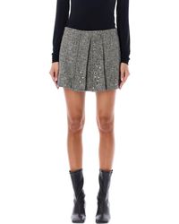 DURAZZI MILANO - Eyelet Pleated Mini Skirt - Lyst