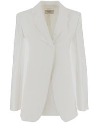 Sportmax Aceri Long Sleeved Jacket in White | Lyst