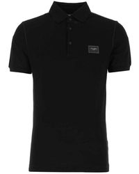 Dolce & Gabbana Logo Patch Polo Shirt - Black