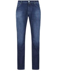 Jacob Cohen - Logo-embroidered Mid-rise Straight-leg Jeans - Lyst