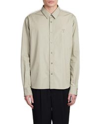 Ami Paris - Logo Embroidered Long-sleeved Shirt - Lyst