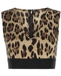 Dolce & Gabbana - Printed Charmeuse Top - Lyst