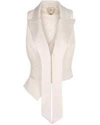 Elisabetta Franchi - Satin Lapels Crêpe Tuxedo Waistcoat - Lyst