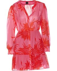 Pinko - Macroflower Print Short Dress - Lyst
