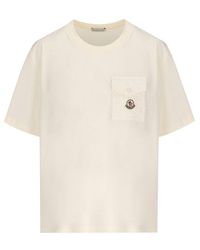 Moncler - Tweed Pocket Crewneck T-shirt - Lyst