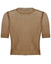 Maison Margiela - Short-sleeved Sheer Knitted Top - Lyst