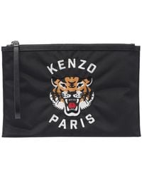 KENZO - Tiger Embroidered Zip-up Pouch - Lyst