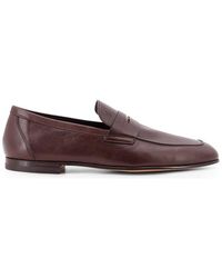 Tod's - Round Toe Leather Loafers - Lyst