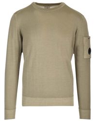 C.P. Company - Lens-detailed Crewneck Knitted Jumper - Lyst