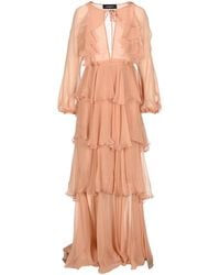 red valentino sheer dot flounce dress