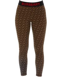 Burberry Monogram Print Leggings - Brown
