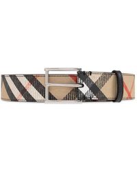 Burberry - Check-Pattern Buckle Belt - Lyst