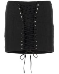 Alessandra Rich - Lace-up Low-rise Mini Skirt - Lyst