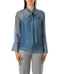 Liu Jo - Semi-Sheer Printed Blouse - Lyst