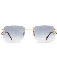 Cartier - Rectangle Frame Sunglasses - Lyst