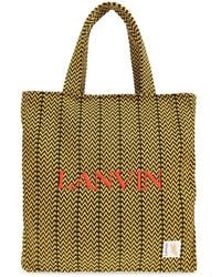 Lanvin - X Future Logo Embroidered Interwoven Tote Bag - Lyst