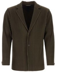 Homme Plissé Issey Miyake - Single Breasted Tailored Pleats Jacket - Lyst