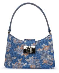 Furla - Floral Patterned Logo Engraved Tote Bag - Lyst