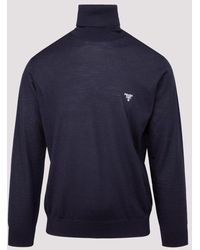 Prada - Logo Fine-knit Turtleneck Jumper - Lyst