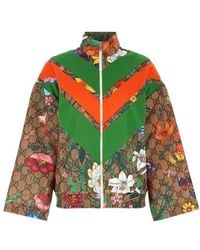 Gucci GG Flora Print Zipped Jacket - Multicolor