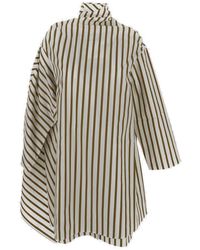 Sunnei - Striped Mock Neck Drape Shift Dress - Lyst