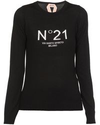 N°21 - Logo Intarsia Crewneck Jumper - Lyst