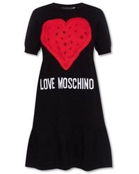 Love Moschino - Logo Intarsia Mini Knitted Dress - Lyst