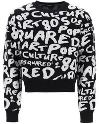 DSquared² - Allover Lettering Sweater - Lyst