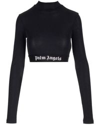 Palm Angels - Logo Tape Skin Top - Lyst