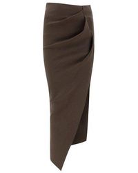 Rick Owens - Gathered Slit-detailed Pencil Skirt - Lyst