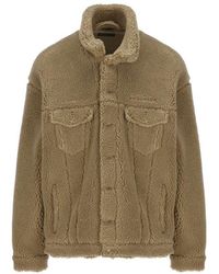 Balenciaga - Fleece Jacket With Logo - Lyst