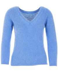 Roberto Collina - Long Sleeved V-neck Sweater - Lyst