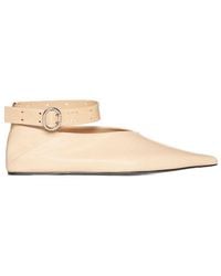Jil Sander - Buckled Ankle Pointed-toe Flats - Lyst