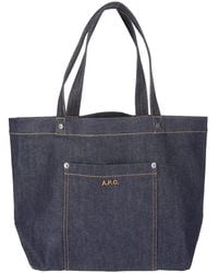 A.P.C. - Logo Embroidered Thais Tote Bag - Lyst