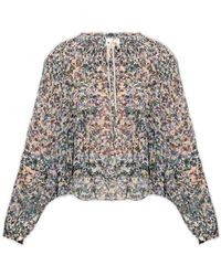 Isabel Marant - Floral-printed Cut-out Detailed Blouse - Lyst