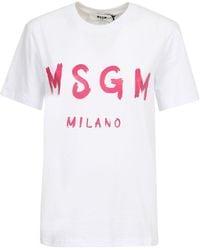 MSGM - Cotton T-shirt - Lyst