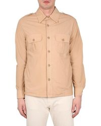 Aspesi - Pointed-collared Buttoned Shirt - Lyst
