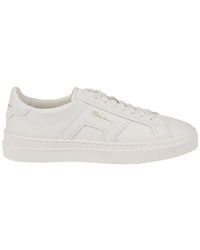 Santoni - Double Buckle Lace-Up Sneakers - Lyst