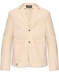 Jacquemus - La Veste Jean Notched-lapel Cotton And Linen-blend Jacket - Lyst