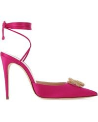 Magda Butrym Ankle Strapped Satin Court Shoes - Pink